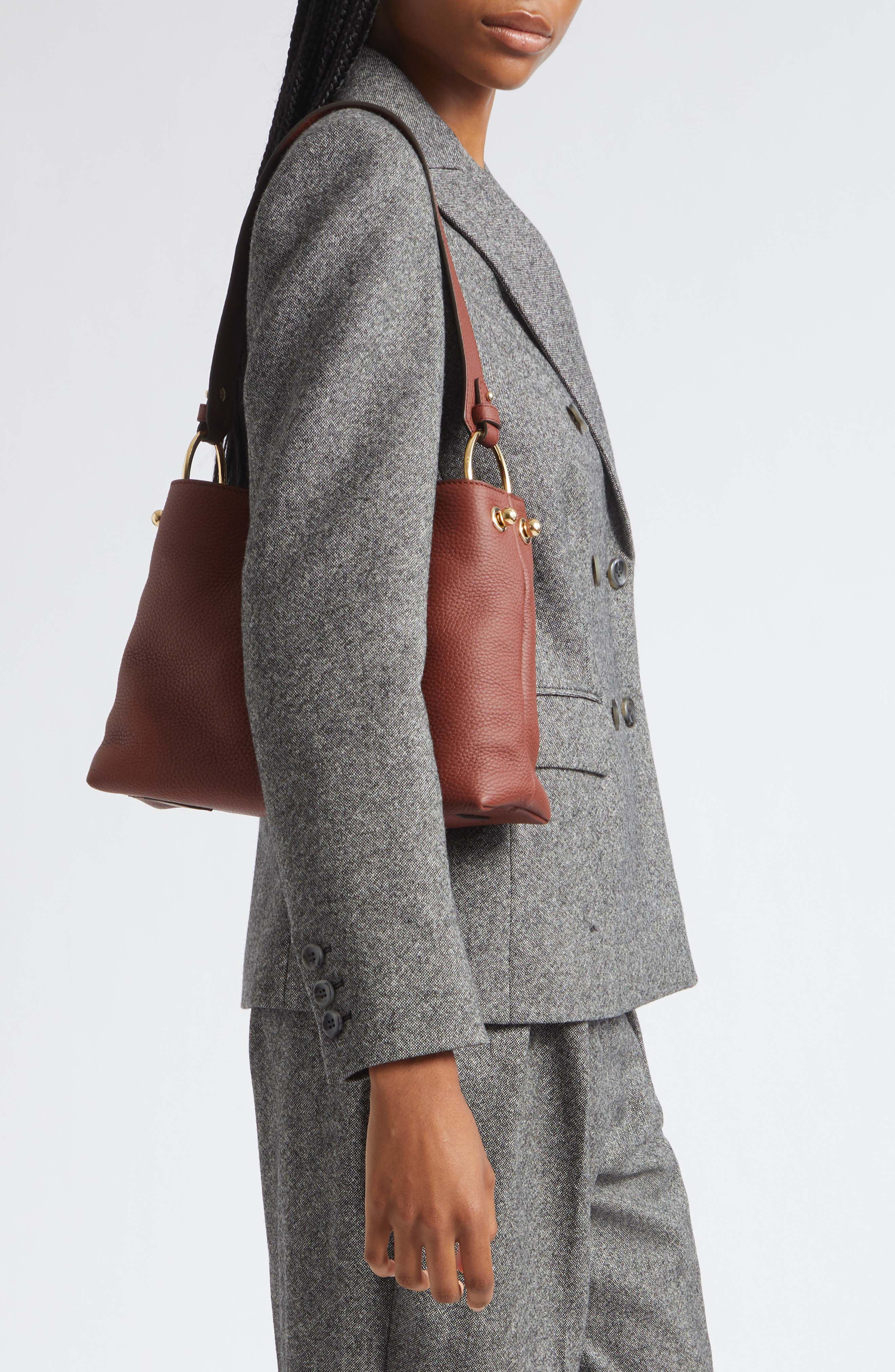 Lana Leather Hobo Bag, Alternate, color, WALNUT