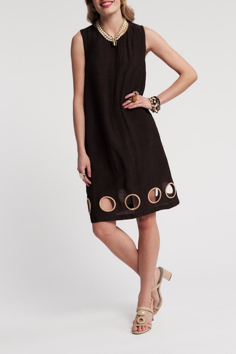 Lily Cut Out Mini Dress, Main, color, Black/Taupe
