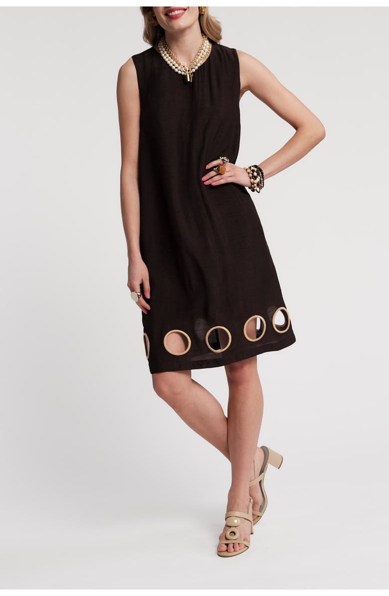 Frances Valentine Lilly Cut Out Mini Dress, Main, color, Black/Taupe