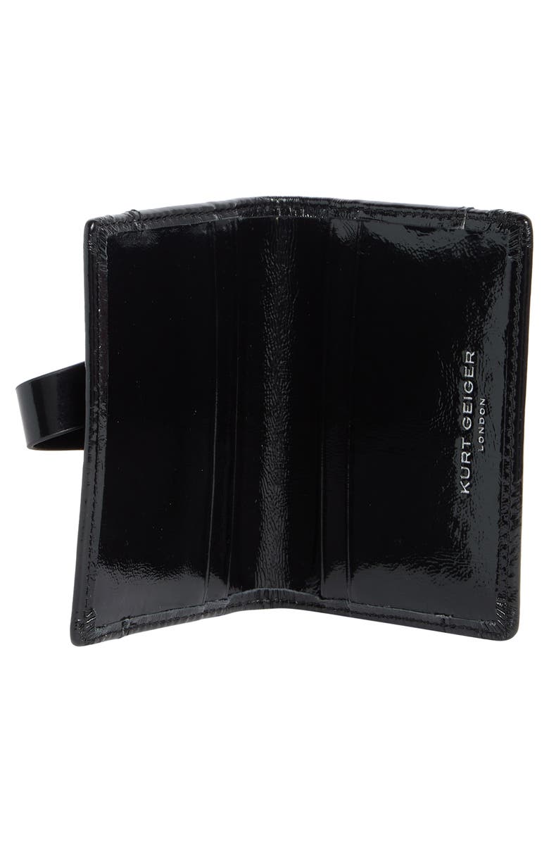 Kurt Geiger London Drench Leather Card Holder, Alternate, color, Black