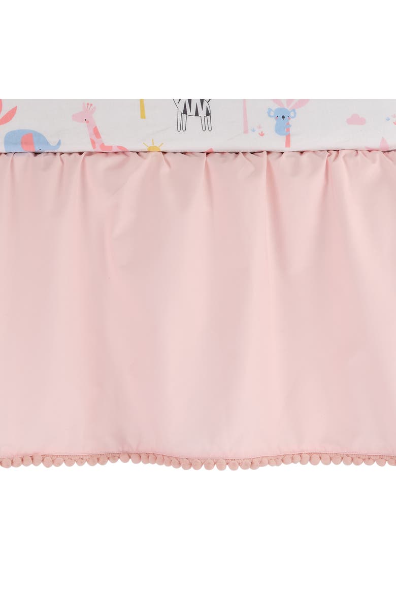 Snuggle Jungle Pastel Safari Cotton Jersey 3-Piece Crib Bedding Set, Alternate, color, Pink