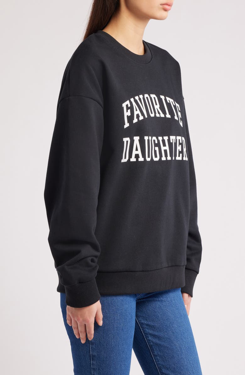 Favorite Daughter Collegiate Cotton Blend Sweatshirt, Alternate, color, Black W/ White