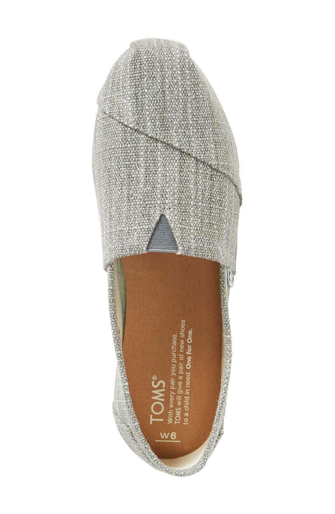 TOMS 'Classic' Metallic Linen Slip-On, Alternate, color, 