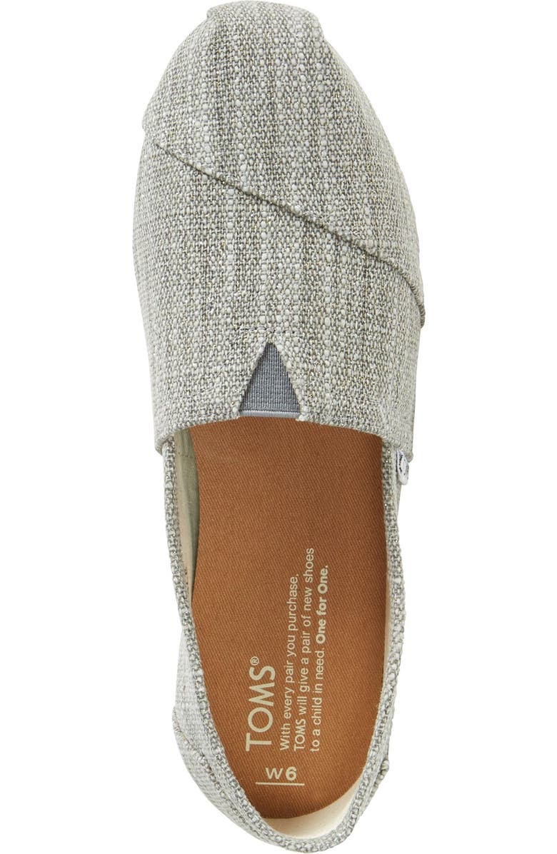 TOMS 'Classic' Metallic Linen Slip-On, Alternate, color,