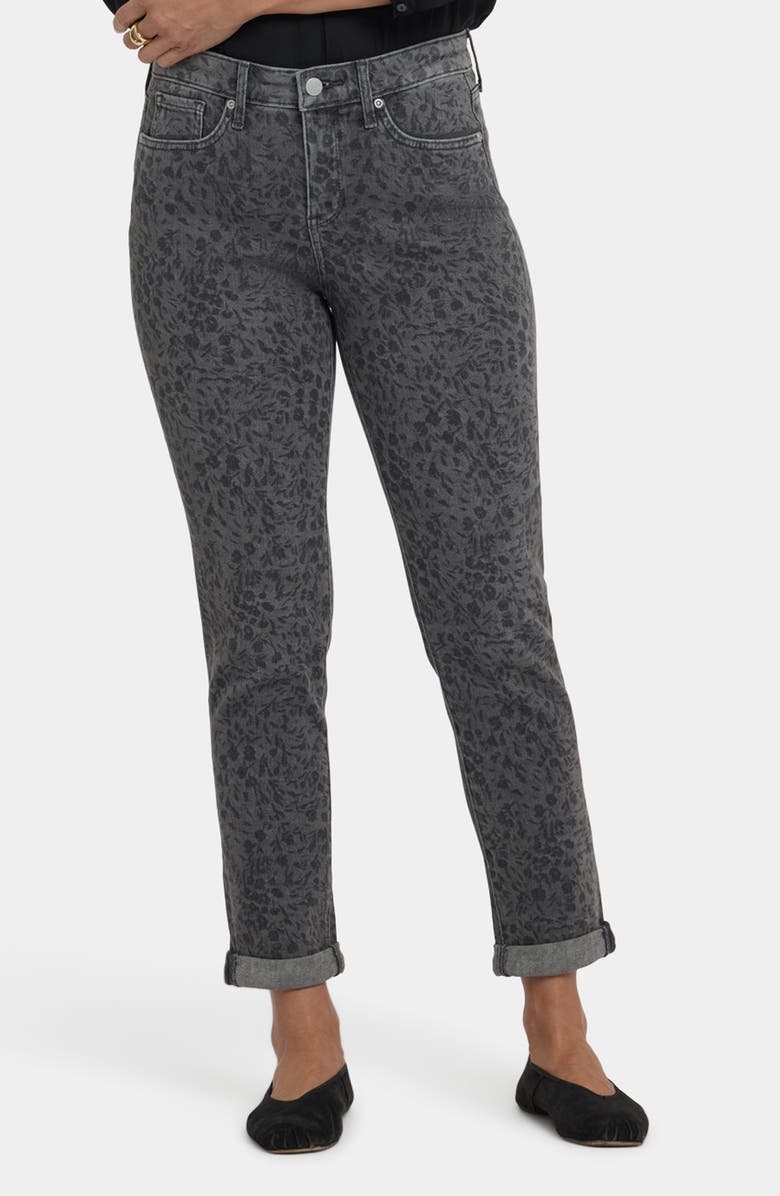 NYDJ Margot Girlfriend Jeans, Main, color, Grey Daniela Ditsy