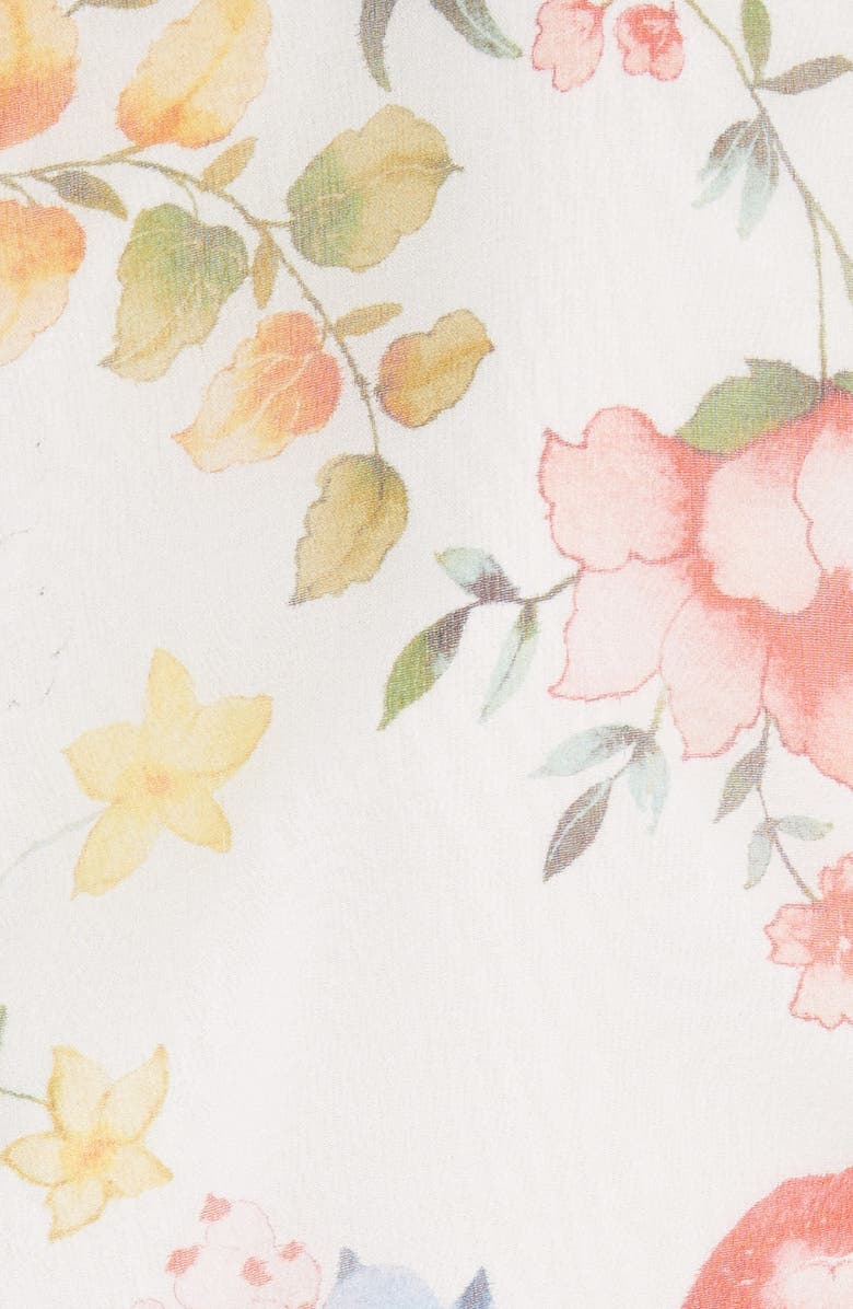 Alice + Olivia Lessie Ruffled Floral Silk Dress, Alternate, color,