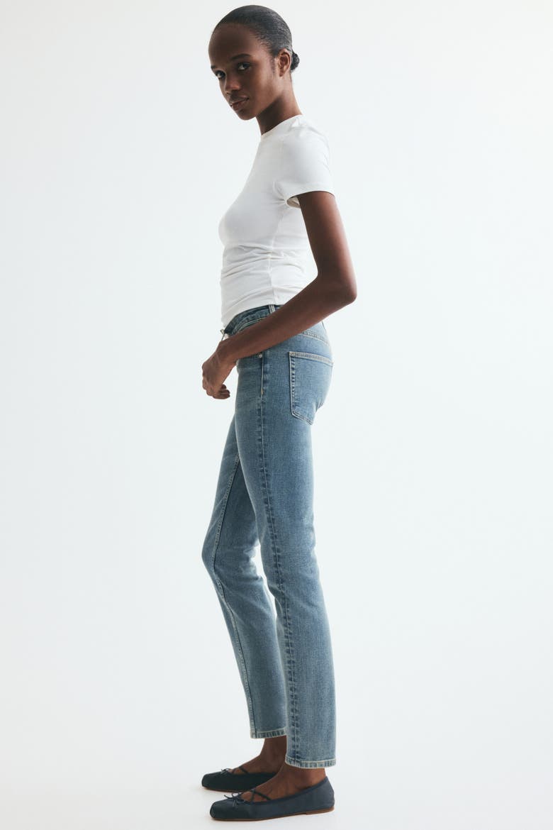 Skinny High-waist Ankle Jeans, Main, color, Denim blue
