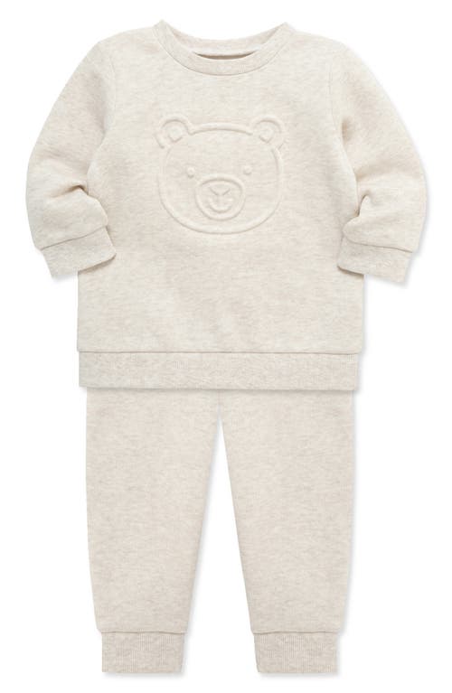 Little Me Bear Sweatshirt & Joggers Set In Neutral