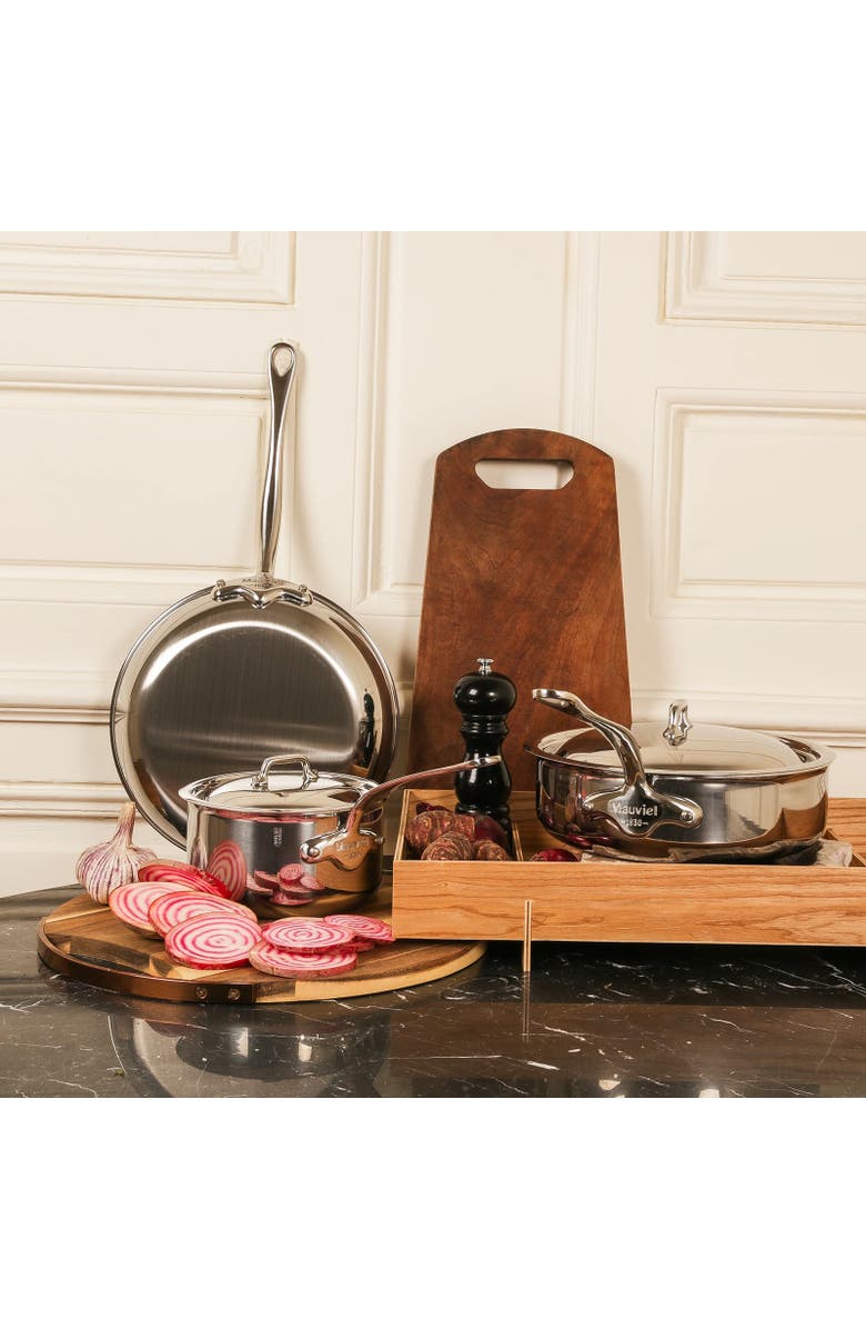 Mauviel M'Cook 5-Ply Polished Stainless Steel Roasting Pan With Rack, And Cast Stainless Steel Handles, Alternate, color, Silver