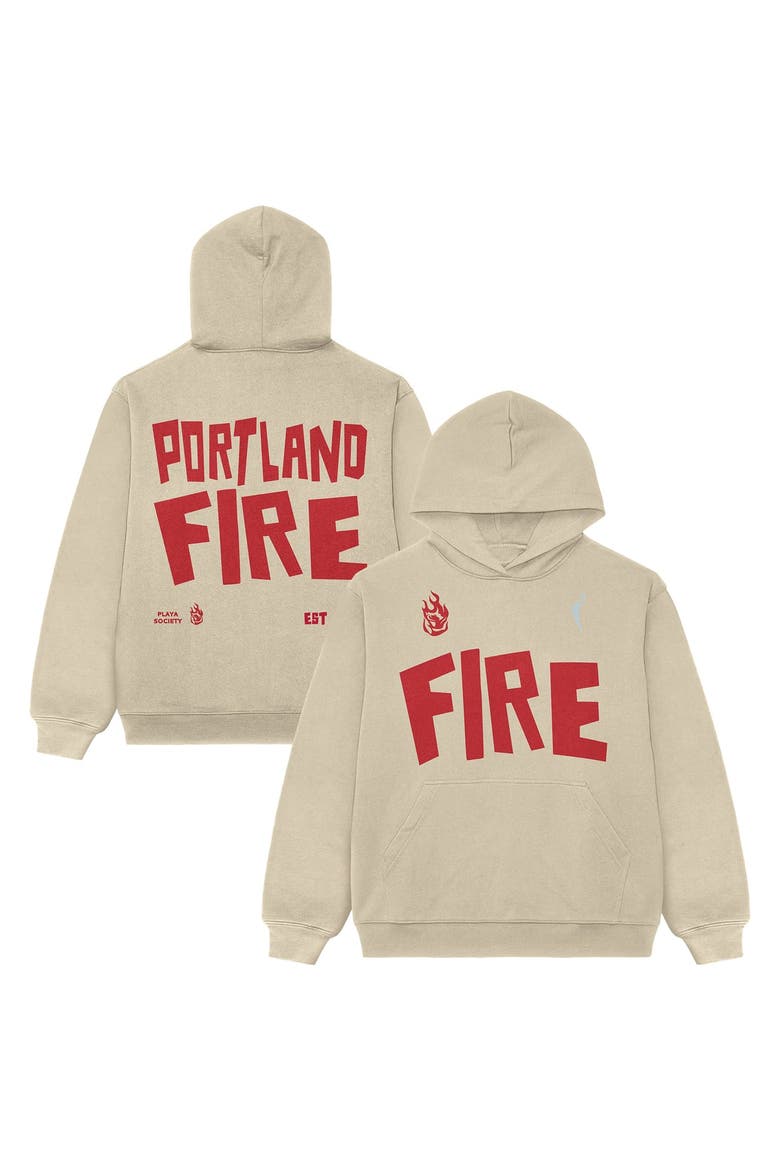 Unisex Playa Society  Oatmeal Portland Fire Established Hoodie, Main, color, Oatmeal