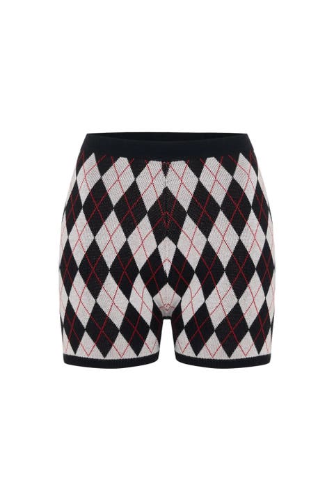 Daydreamers Argyle Knit Mini Short