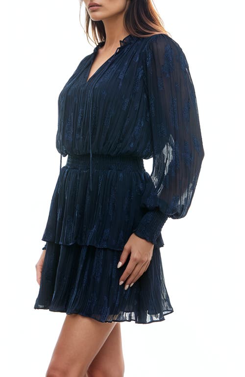 Socialite Smocked Tiered Ruffle Long Sleeve Minidress