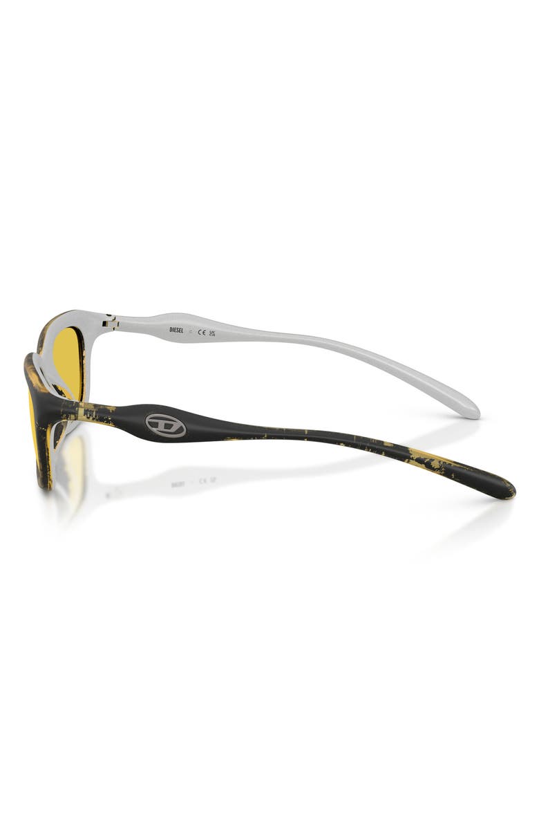 DIESEL<sup
®</sup
 DL3013U 50mm Mirrored Square Sunglasses, Alternate, color, Yellow Barreling Metallic