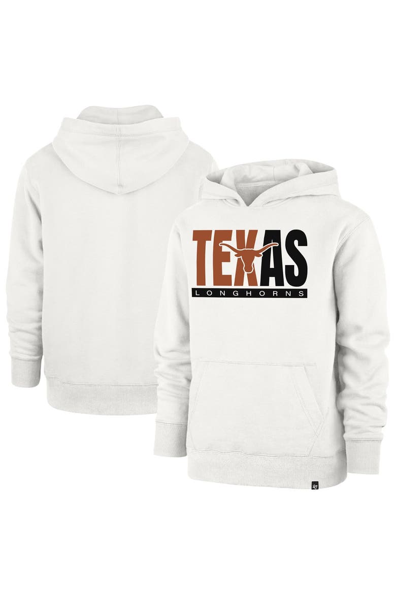 Youth '47 Cream Texas Longhorns Block Text Pullover Hoodie, Main, color, Cream
