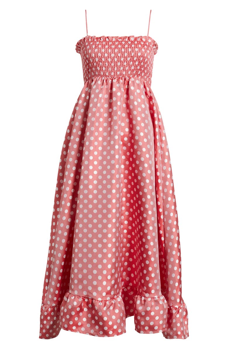 Sister Jane Campion Smocked Sleeveless Midi Dress, Alternate, color, Red