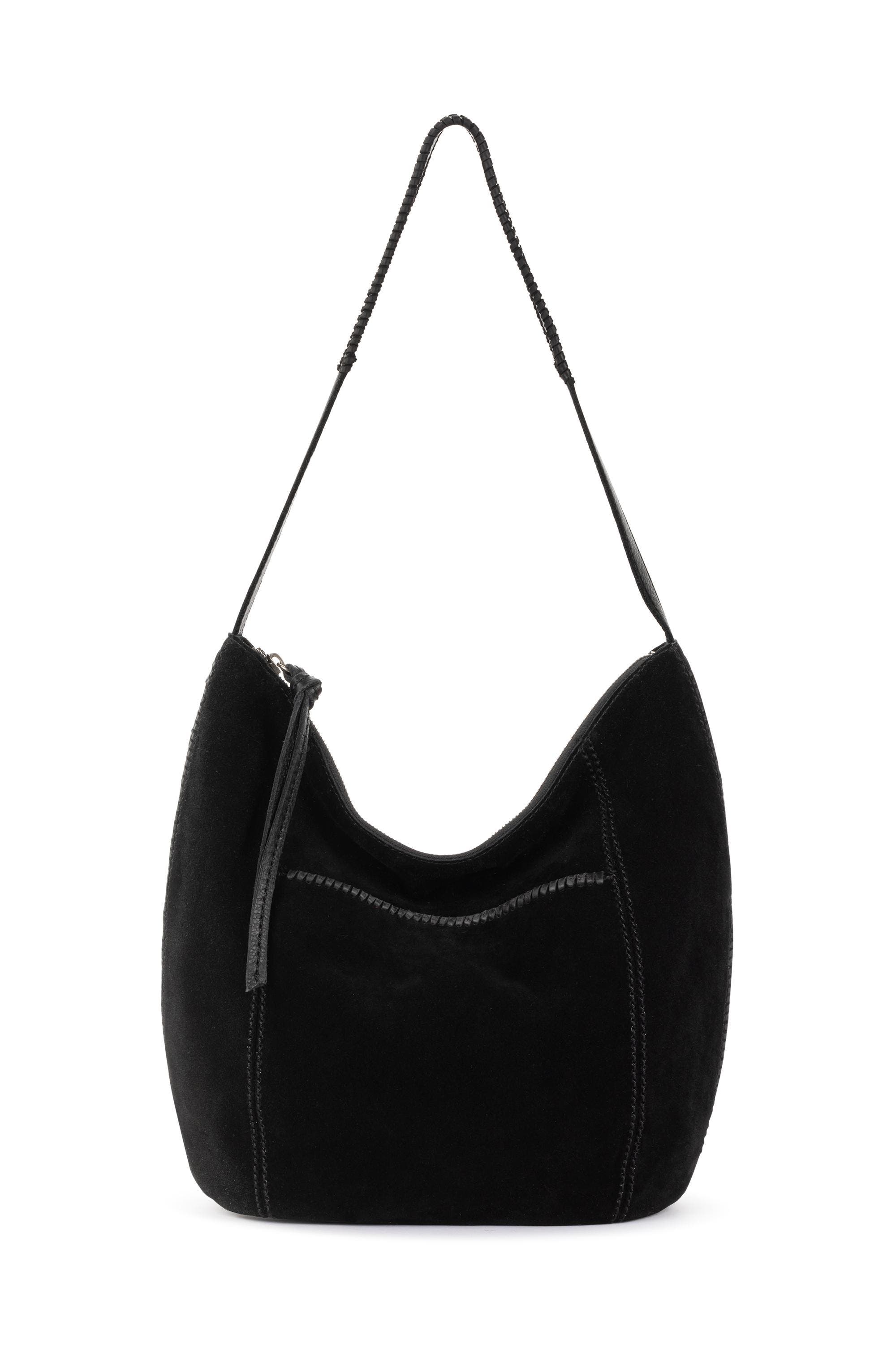 The Sak Sequoia Hobo Leather Bag, Main, color, Black Sued Terra Stch