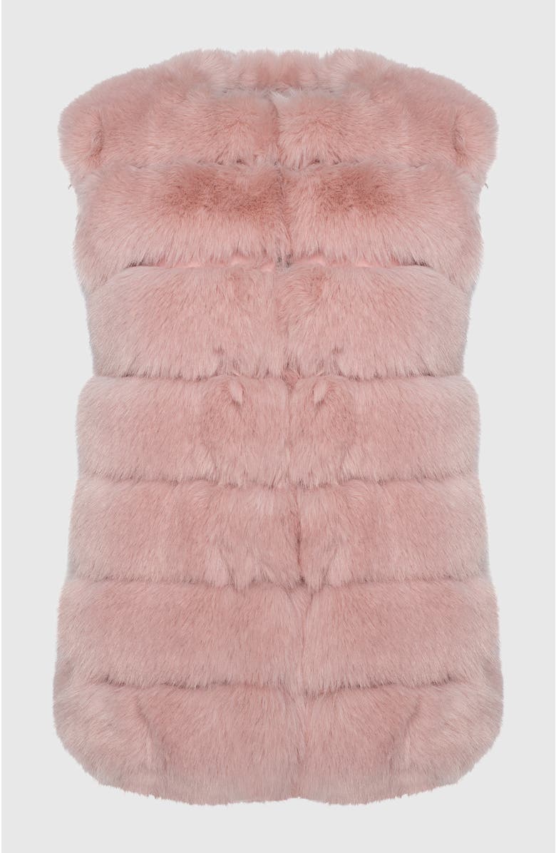 Lyla Grant Fur-Free Fox (Faux Fur) Horizontal Vest, Alternate, color, Pink