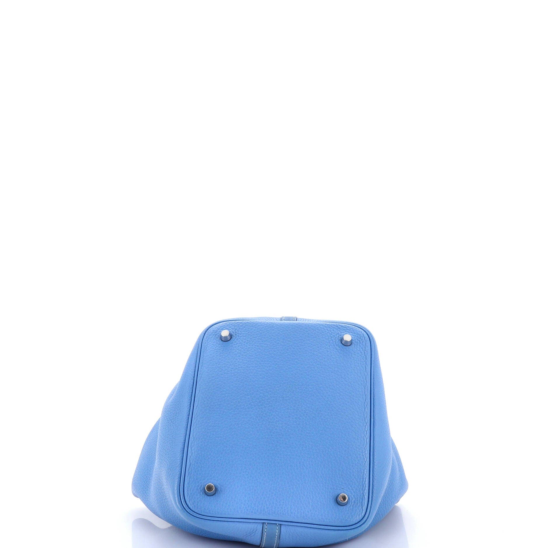 Pre-Owned Hermes Picotin Lock Bag Clemence MM, Alternate, color, Bleu Paradis