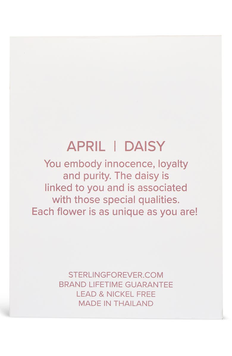 Sterling Forever Birth Flower Pendant Necklace, Alternate, color, Silver/ April