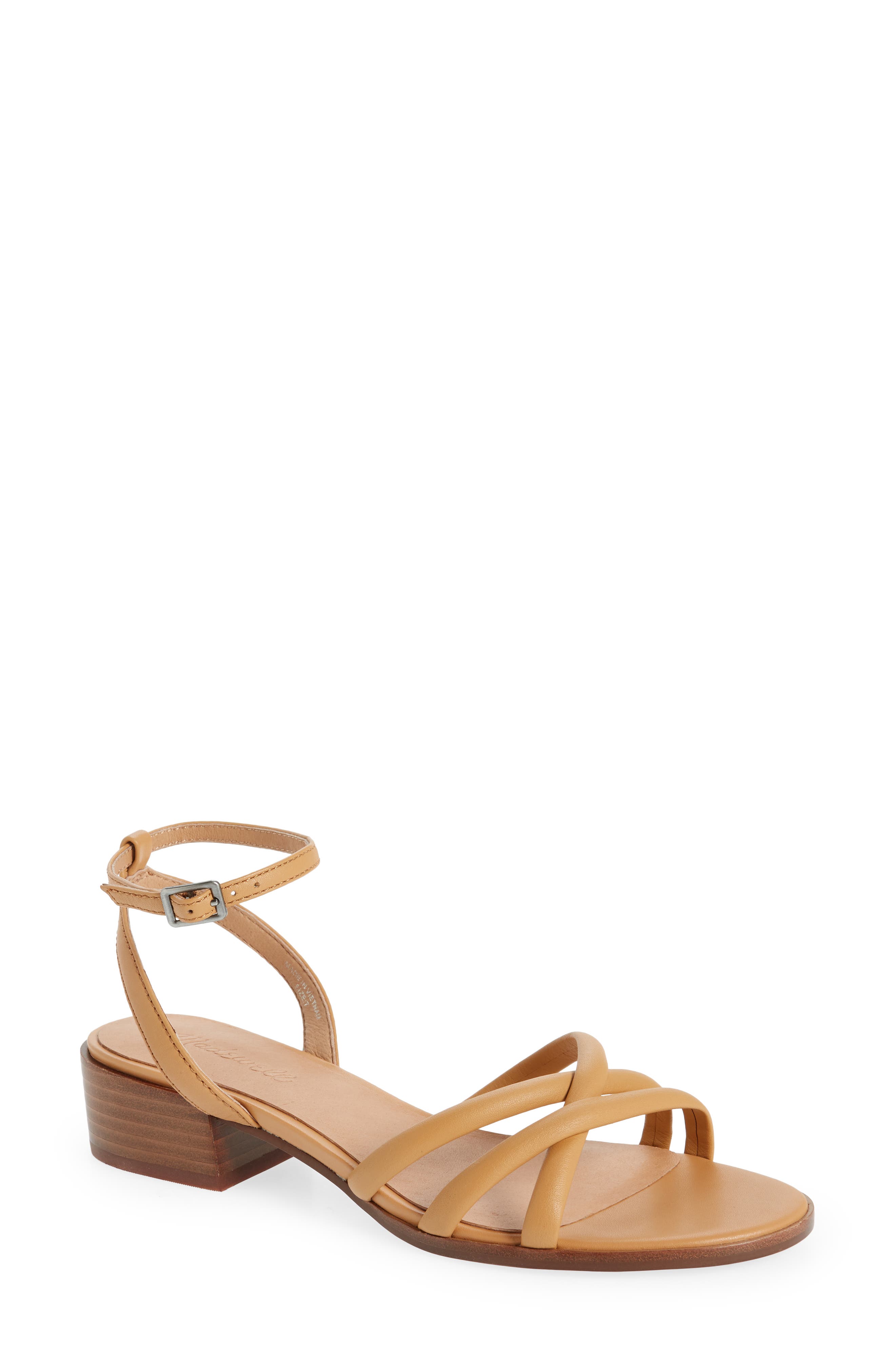 Ankle Strap Sandal, Main, color, AMBER BROWN