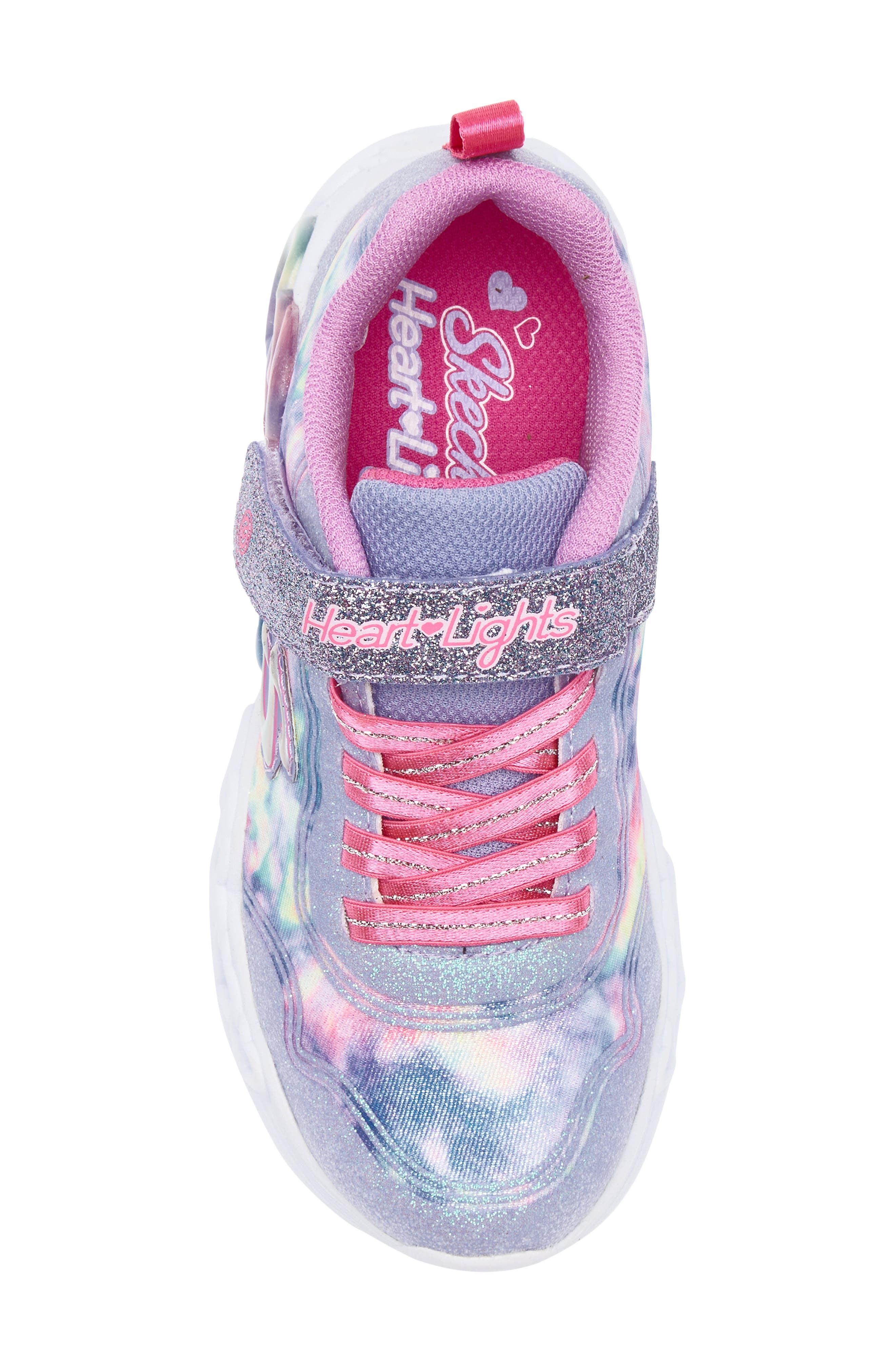 SKECHERS Infinite Heart Lights Light-Up Sneaker, Alternate, color, Lavender Multi
