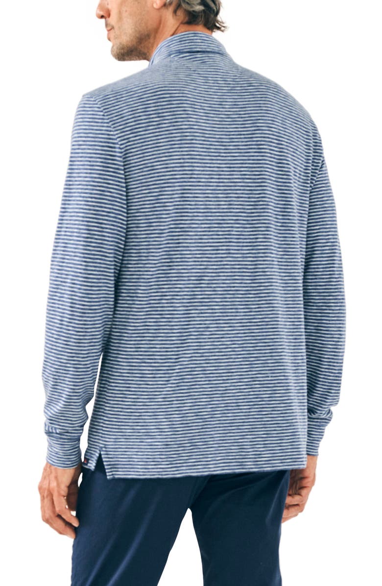 Faherty Stripe Long Sleeve Luxe Organic Cotton Polo, Alternate, color, 