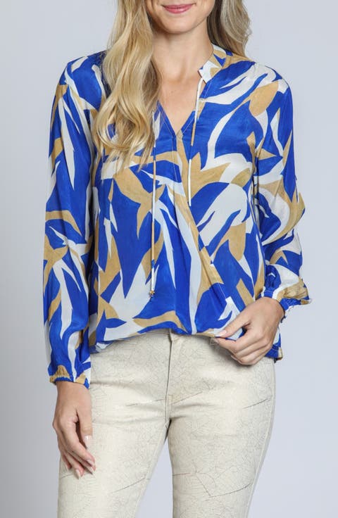 Print Surplice Neck Top