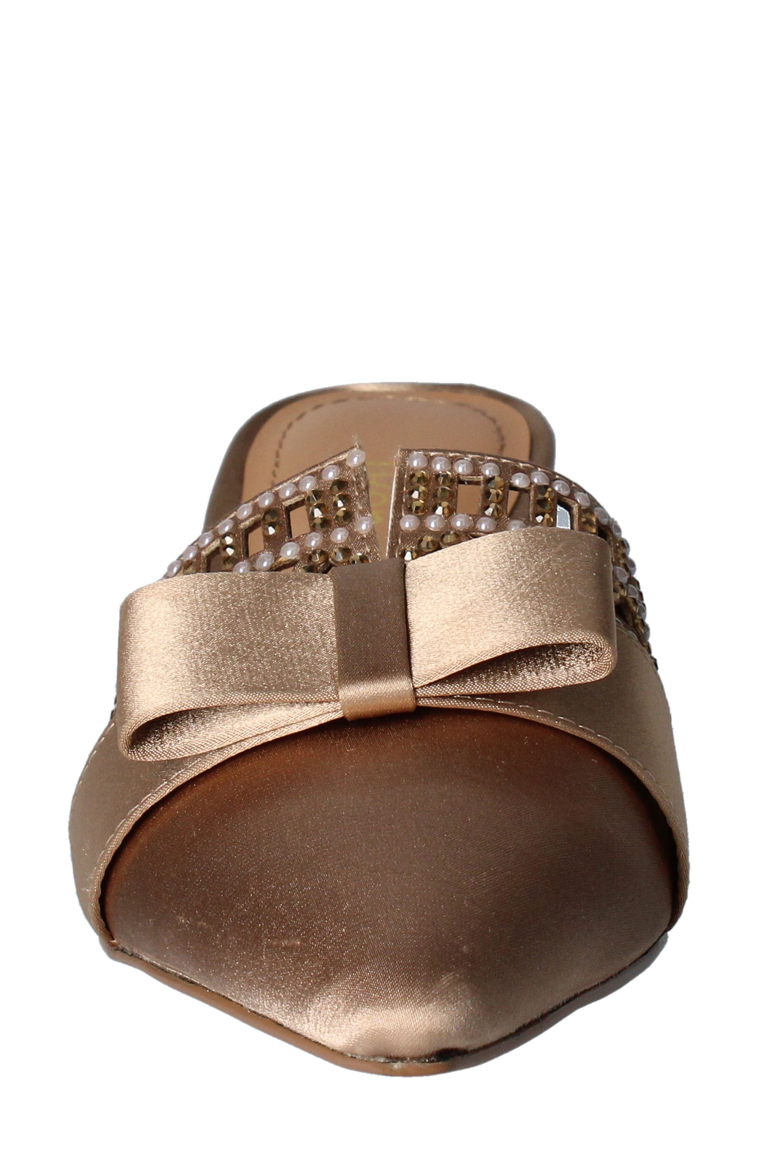 Randa Bow Mule, Alternate, color, BEIGE