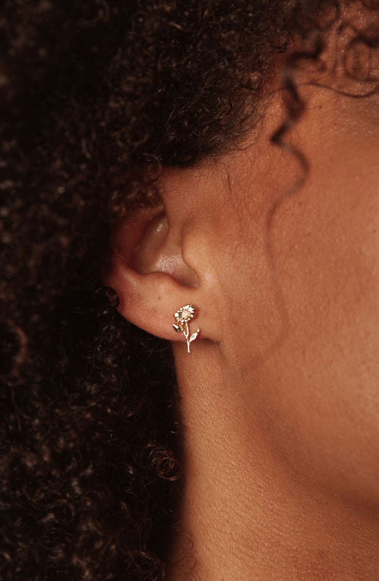 Set & Stones Daisy Stud Earrings, Alternate, color, Gold