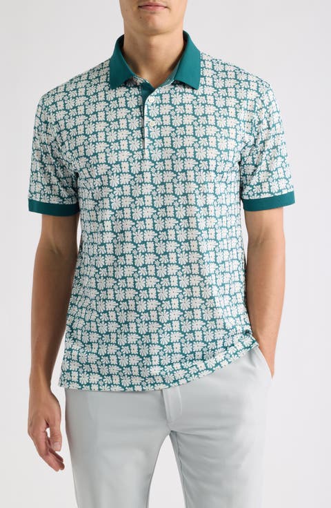 Sun Floral Piqué Performance Golf Polo