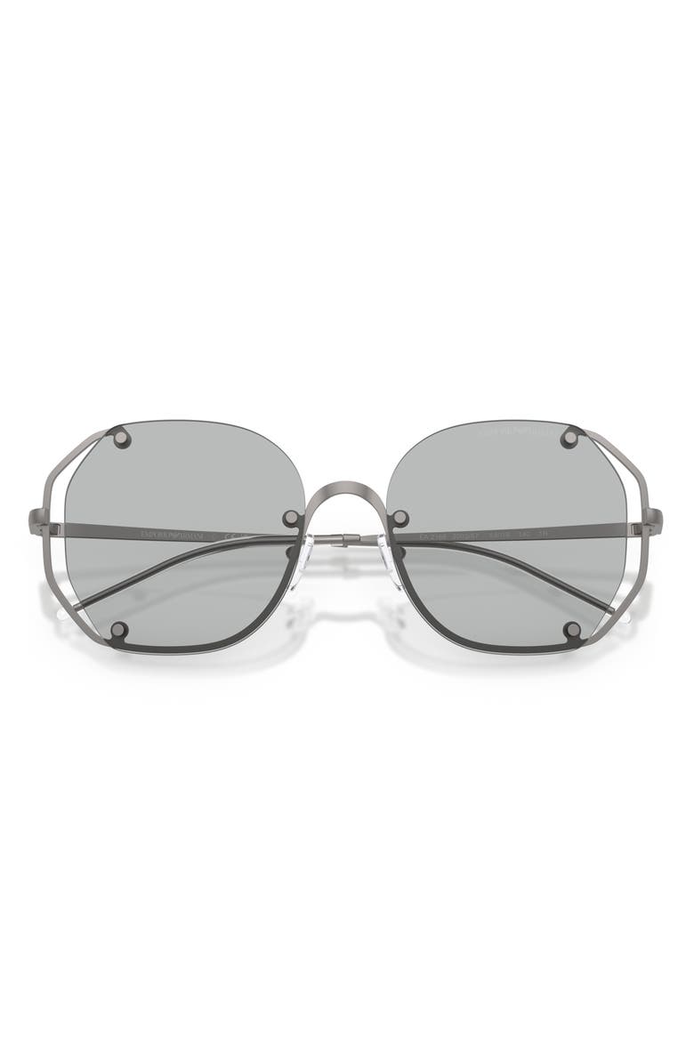 Emporio Armani 54mm Irregular Sunglasses, Alternate, color, Matte Gunmetal/ Light Grey