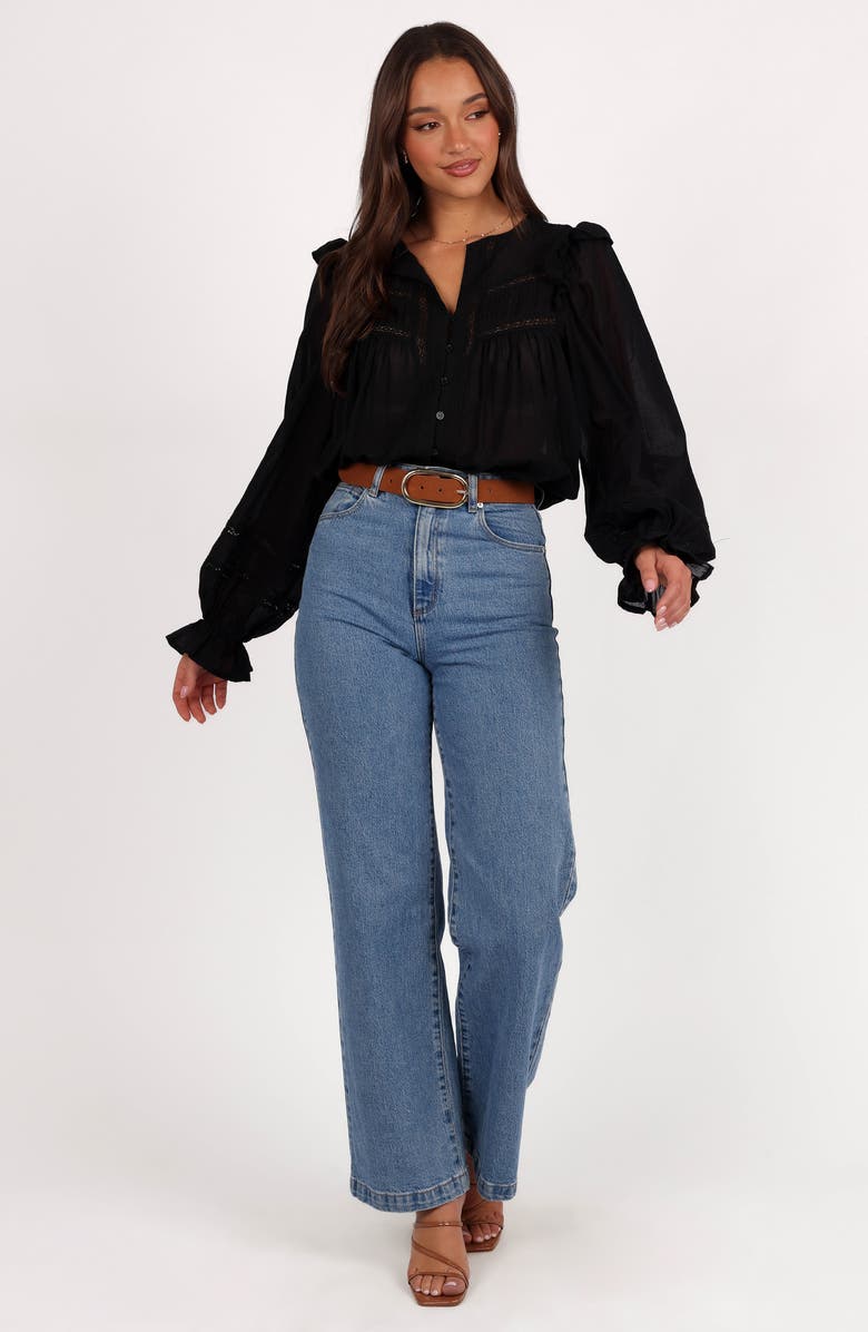 Petal & Pup Emelia Ruffle Top, Alternate, color, Black