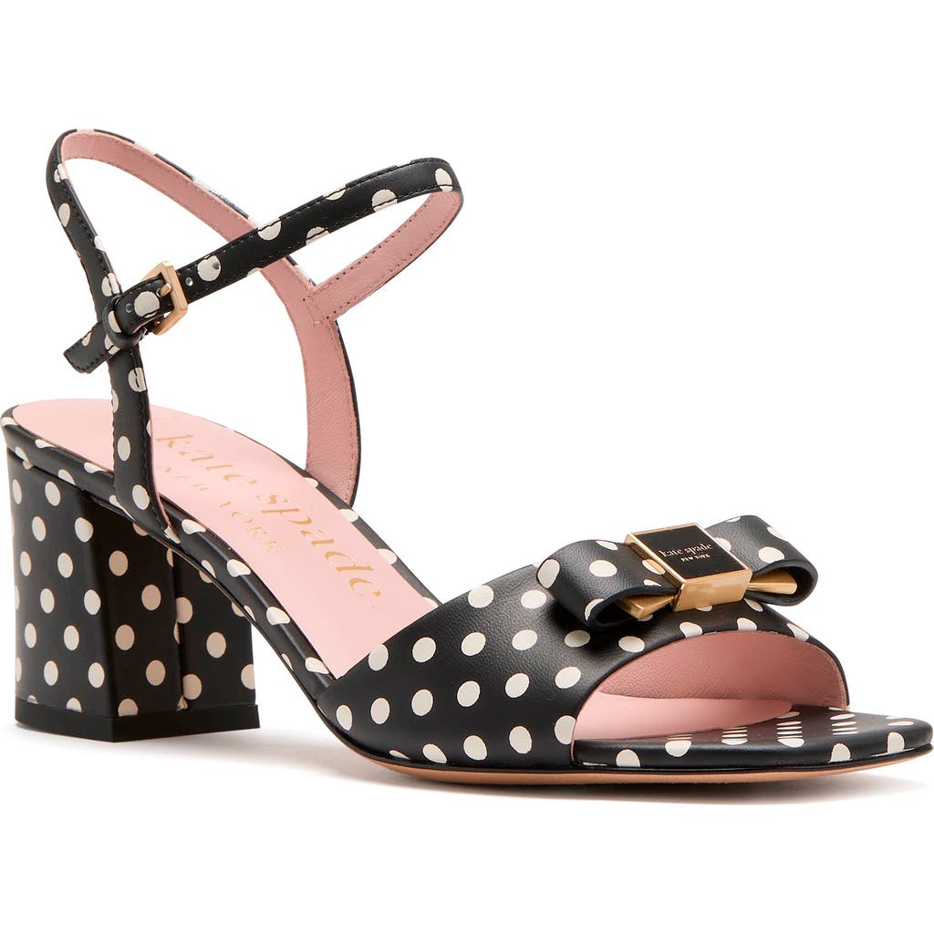 Kate Spade Women's Bowdie Strappy Dress Sandals In Black/cream