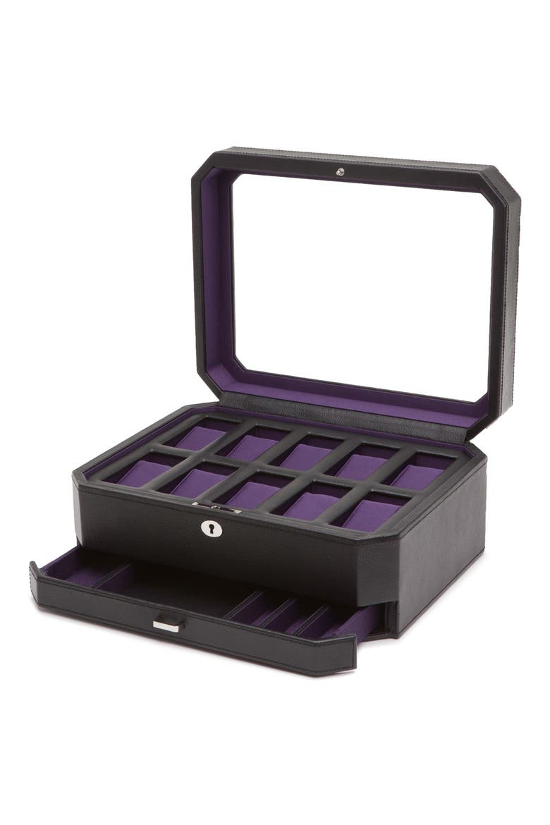 Windsor Watch & Accessory Case, Alternate, color, BLACK/ PURPLE