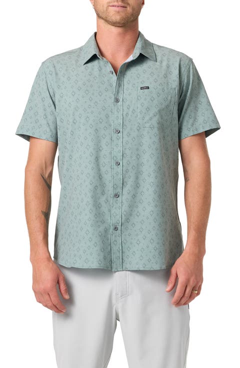 UPF Slub Standard Short Sleeve Performance Button-Up Shirt