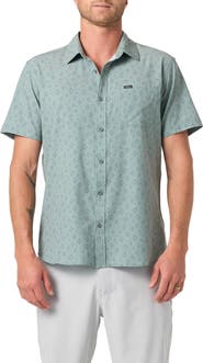O'Neill UPF Slub Standard Short Sleeve Performance Button-Up Shirt