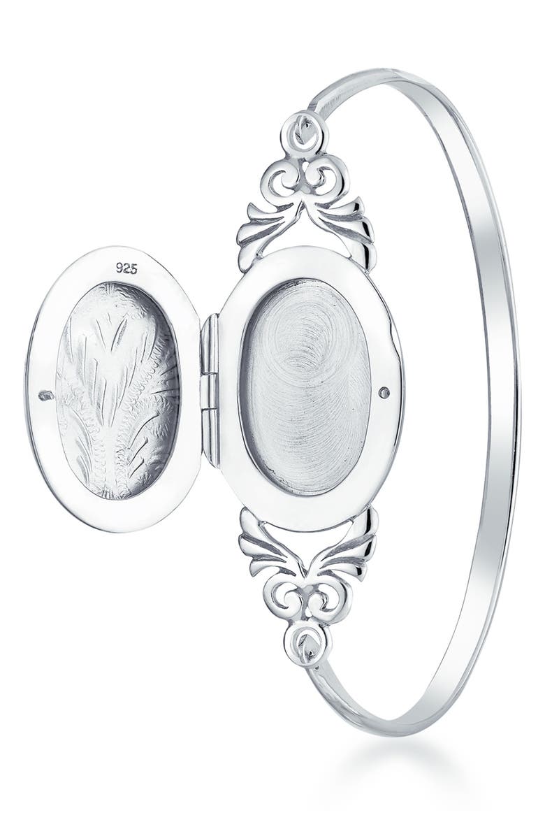 BLING JEWELRY Sterling Silver Locket Bangle Bracelet, Alternate, color, 