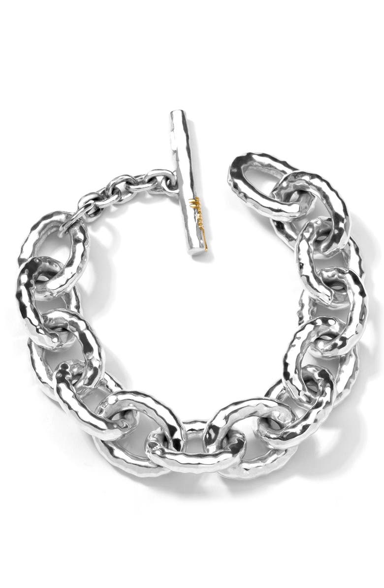 Ippolita Glamazon Sterling Silver Hammered Link Bracelet, Alternate, color,