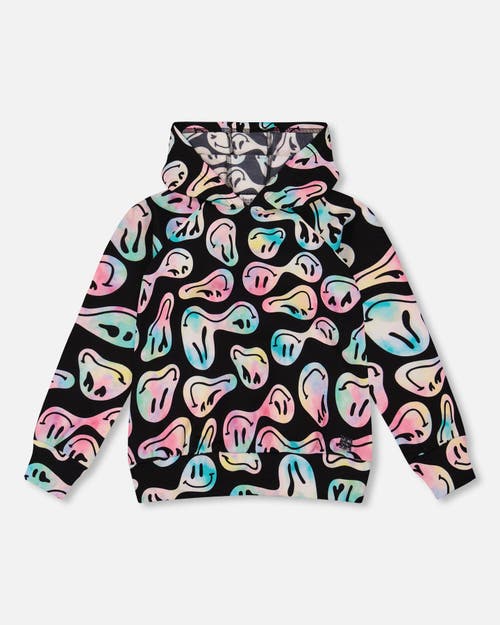 Deux Par Deux Pullover Fleece Hoodie In Pattern