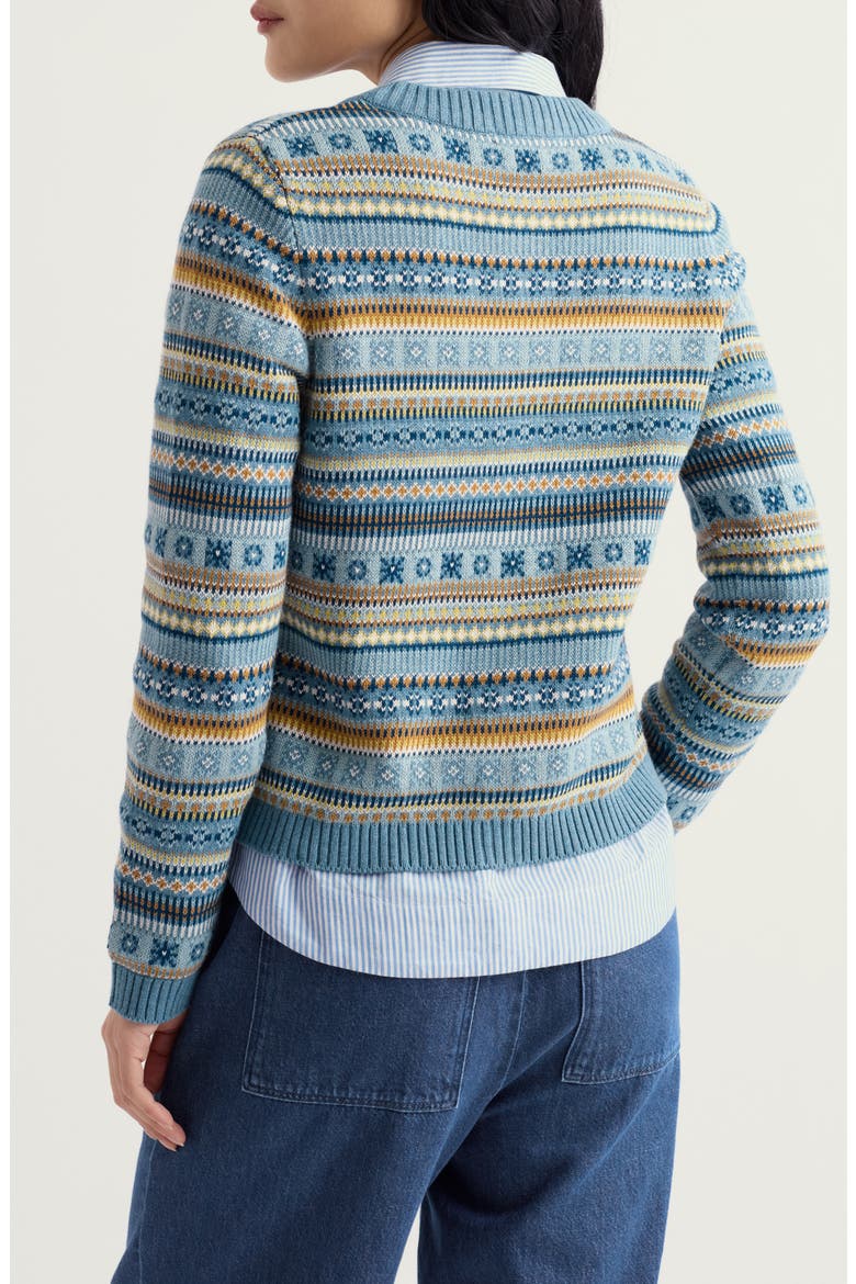 Cove Cottage Organic Cotton Cardigan, Alternate, color, CARVED RELIEF CADET MULTI