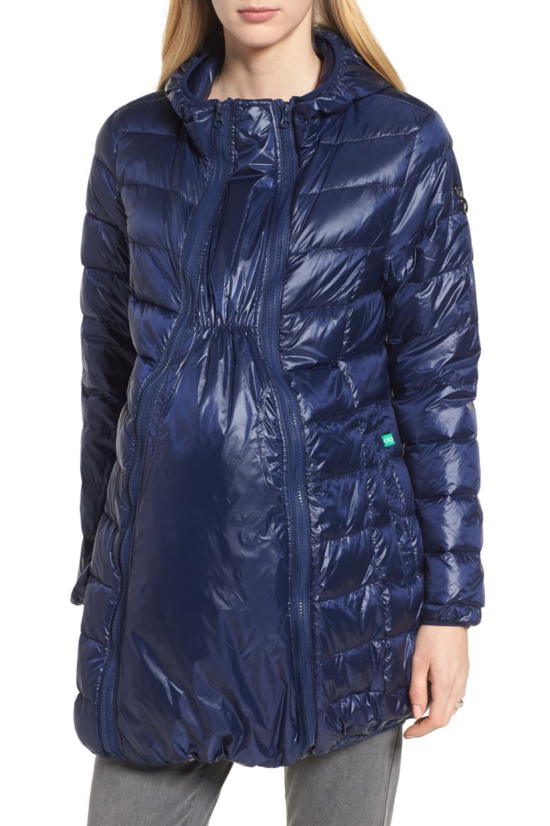 Lightweight Down 3-in-1 Maternity/Nursing Jacket, Main, color, NAVY