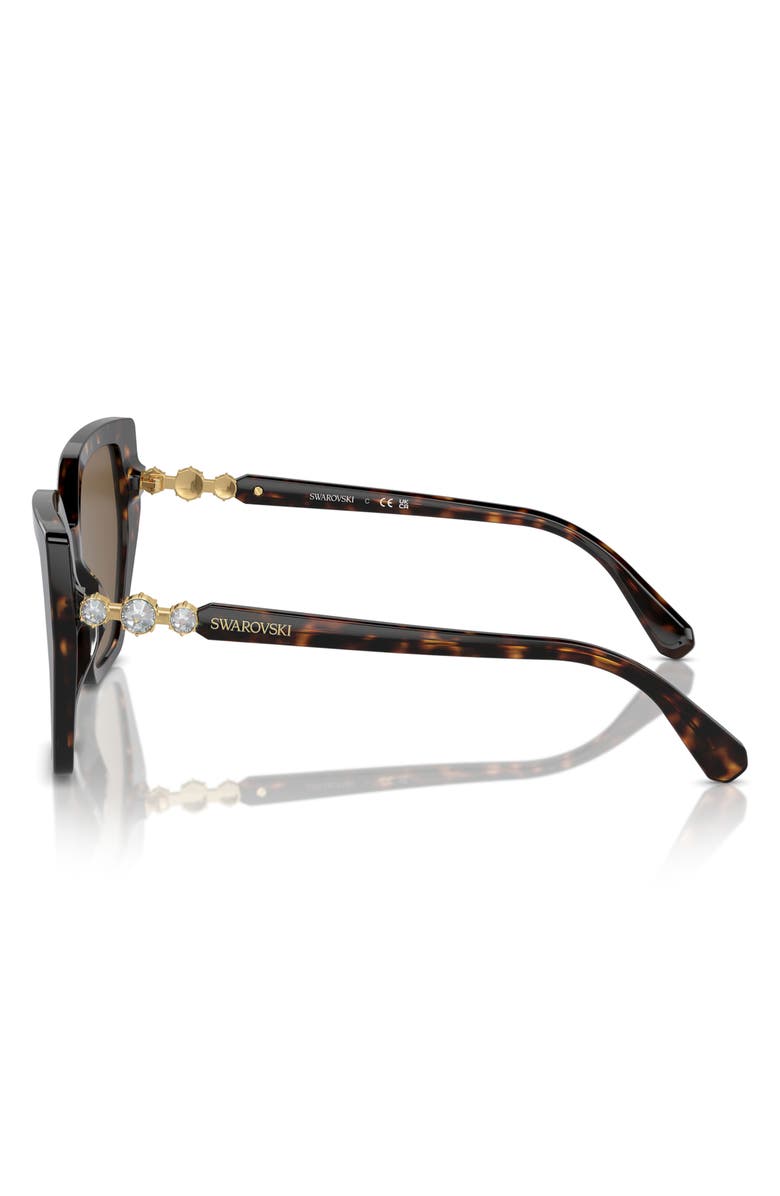 Swarovski 57mm Constella Cat Eye Sunglasses, Alternate, color, Dark Havana