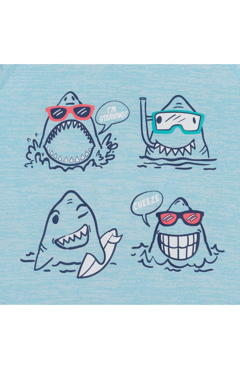 Andy & Evan Long Sleeve Two-Piece Rashguard Swimsuit, Alternate, color, Heather Aqua