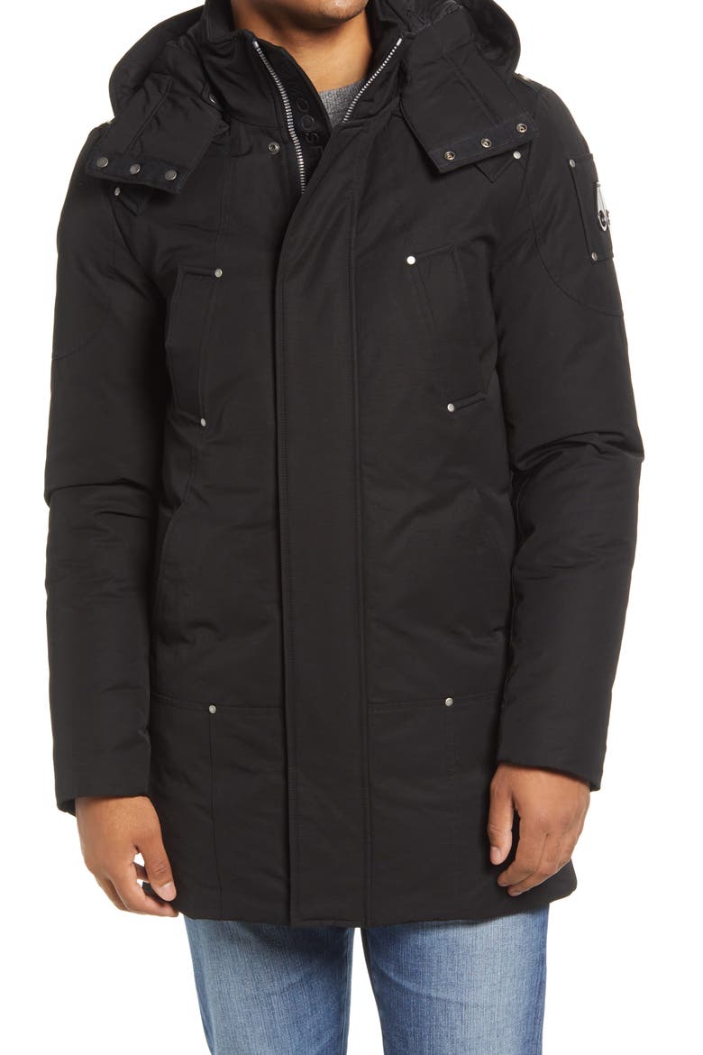Waterton Slim Fit 800-Fill-Power Down Parka, Main, color, BLACK