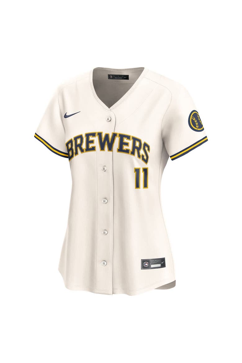 Women's Nike Jackson Chourio Cream Milwaukee Brewers Home Limited Player Jersey, Alternate, color, Cream
