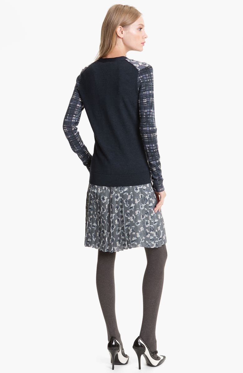 Tory Burch 'Brady' Print Cardigan, Alternate, color, 