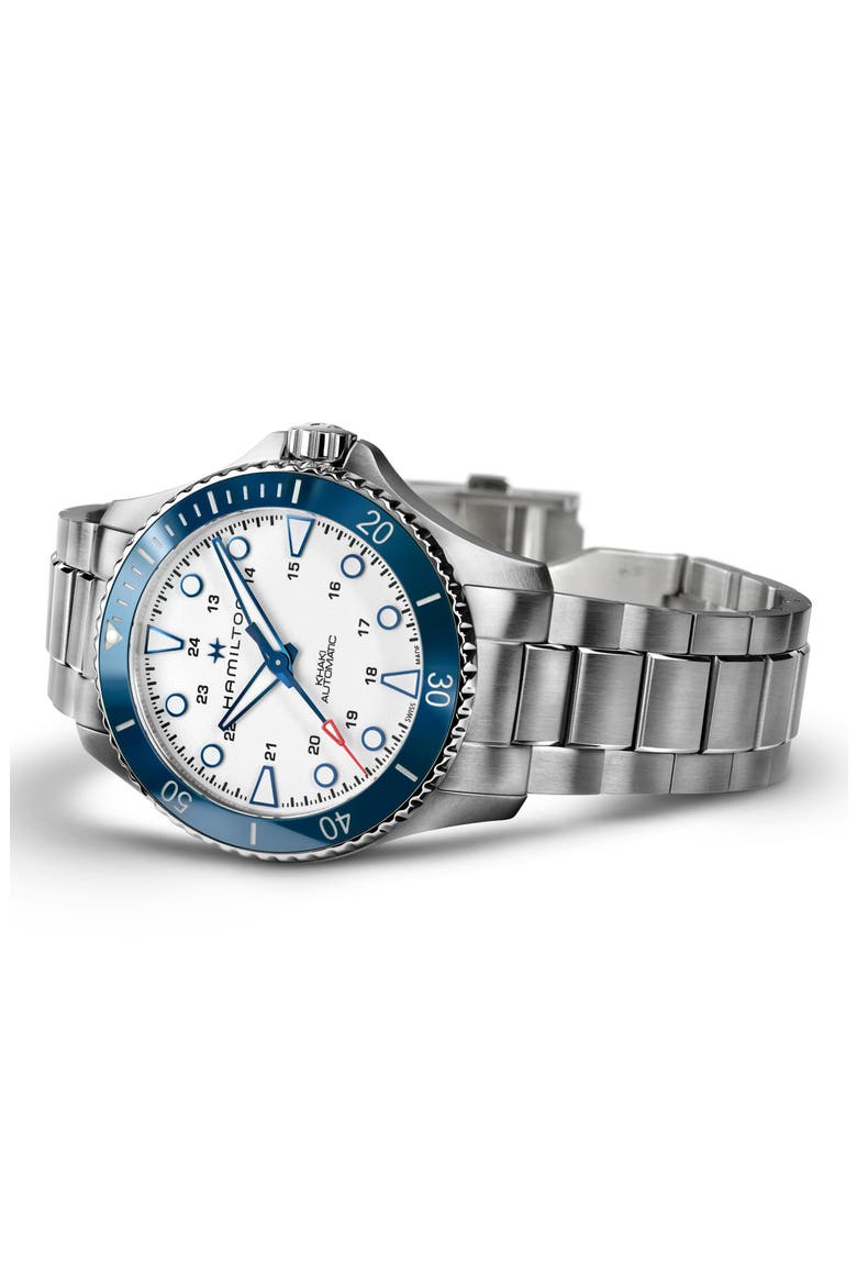 Khaki Navy Scuba Automatic Bracelet Watch, 43mm, Alternate, color, SILVER