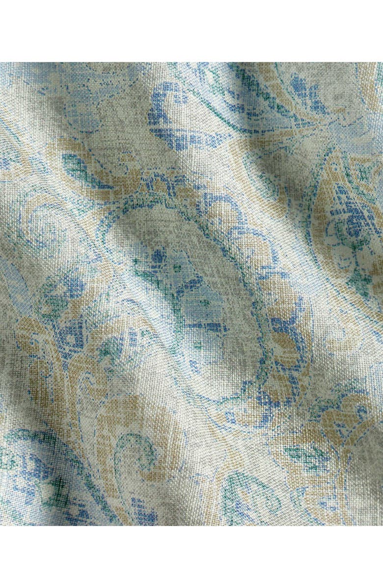 David Donahue Paisley Long Sleeve Linen & Pima Cotton Button-Up Shirt, Alternate, color, Dune/ Multi