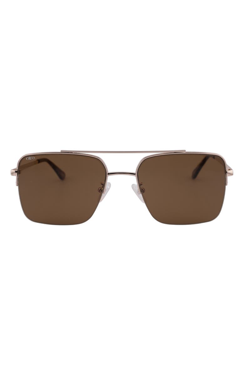 OTRA EYEWEAR Portsea Navigator Sunglasses, Main, color, Gold/ Brown