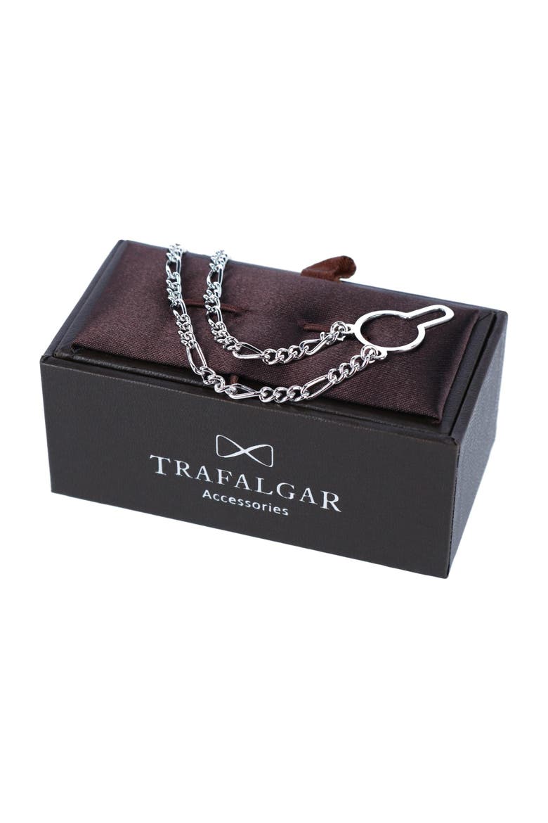 Sutton Sterling Silver Figaro Tie Chain, Alternate, color, Silver